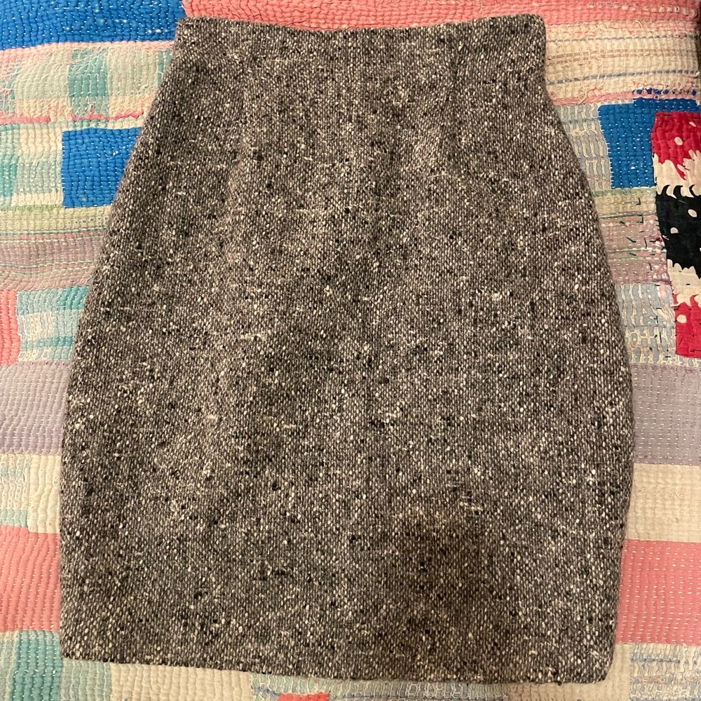 Zang Toi 100% wool tweed high-waisted mini skirt